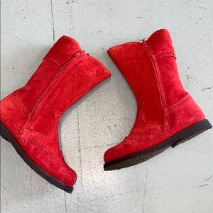 Brand new red suede boots for toddler girls